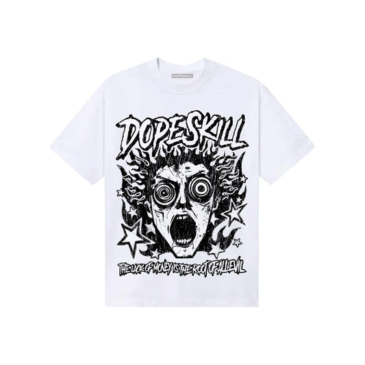 Black and White Sneakers DopeSkill T-Shirt Root of Evil Graphic Streetwear - White 