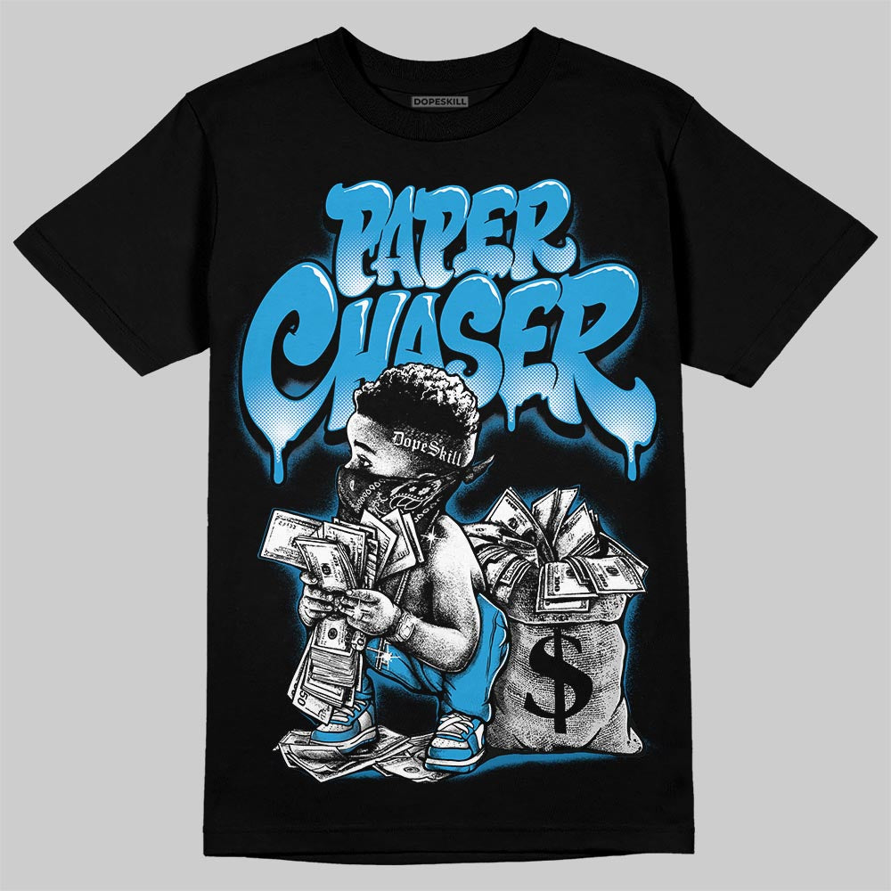 Jordan 4 Retro Military Blue DopeSkill T-Shirt Paper Chaser Boy Graphic Streetwear - black