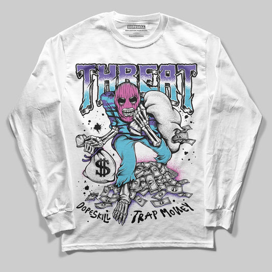 Jordan 8 Retro 'Aqua' 2025 DopeSkill Long Sleeve T-Shirt Threat Graphic Streetwear - White