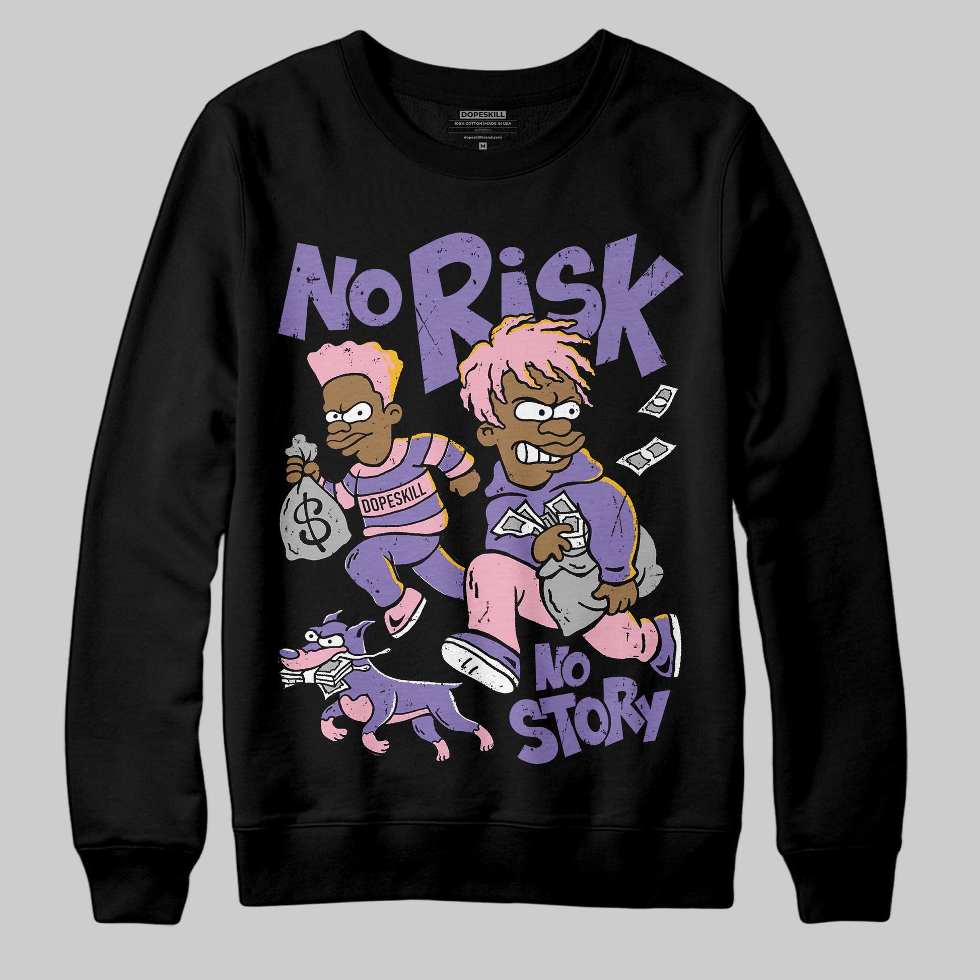 Jordan 11 "Mojave" DopeSkill Sweatshirt No Risk No Story Graphic Streetwear - black