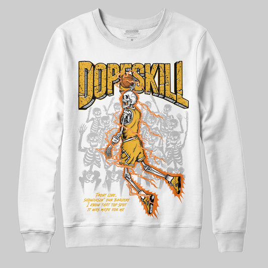 Jordan 5 'Tokyo' DopeSkill Sweatshirt Thunder Dunk Graphic Streetwear - White