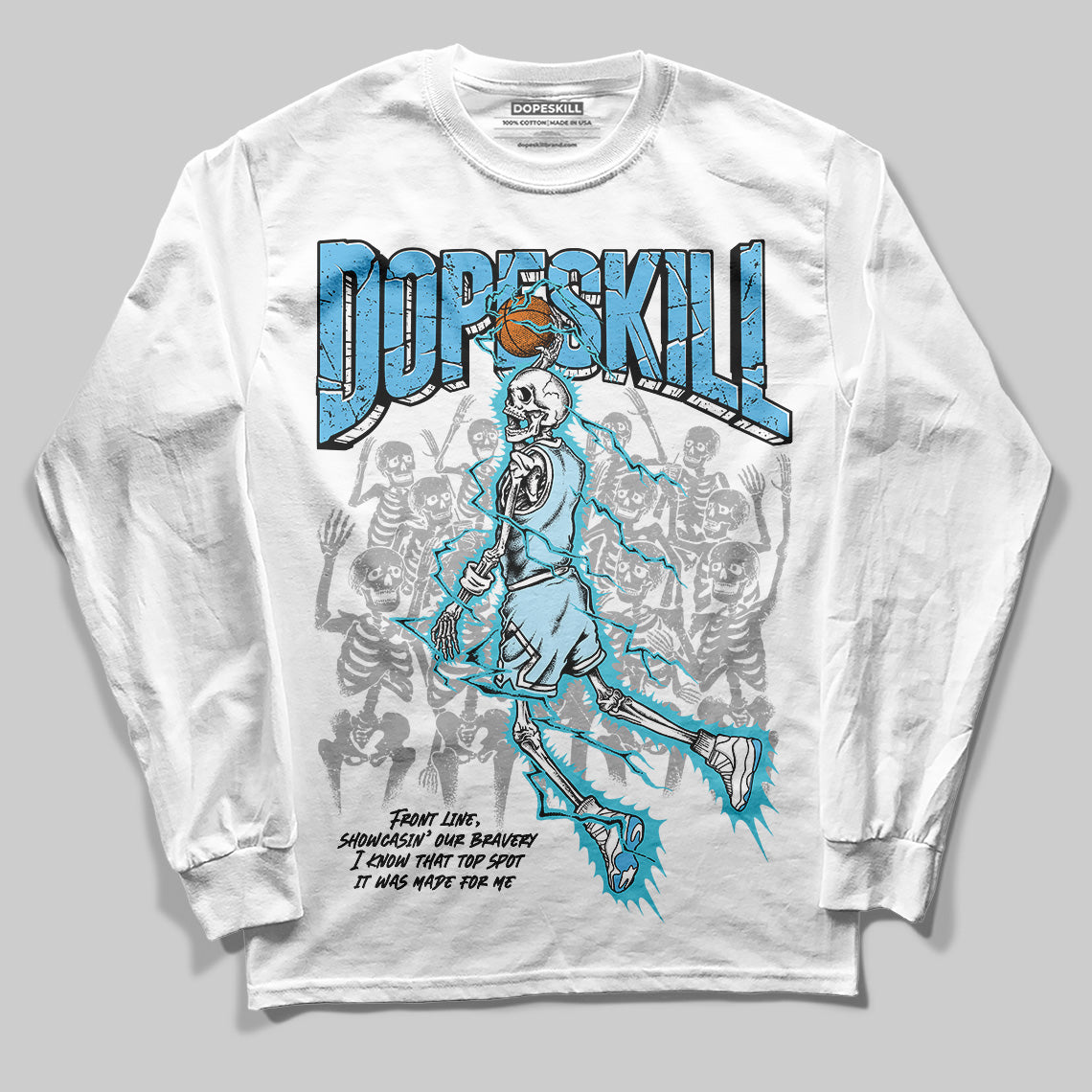 Jordan 11 Retro Legend Blue DopeSkill Long Sleeve T-Shirt Thunder Dunk Graphic Streetwear - White