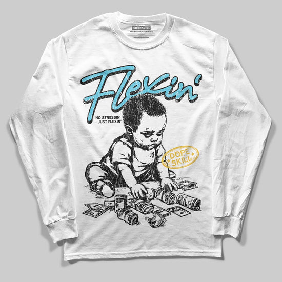 Jordan 11 Retro Gamma Blue (2025) DopeSkill Long Sleeve T-Shirt Flexin' Graphic Streetwear - White