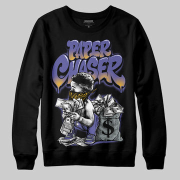 Jordan 4 Retro Lakers DopeSkill Sweatshirt Paper Chaser Boy Graphic Streetwear - black