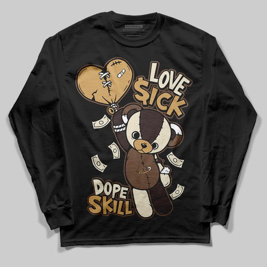 Jordan 5 “Earth/Metallic Gold” DopeSkill Long Sleeve T-Shirt Love Sick Graphic Streetwear - Black