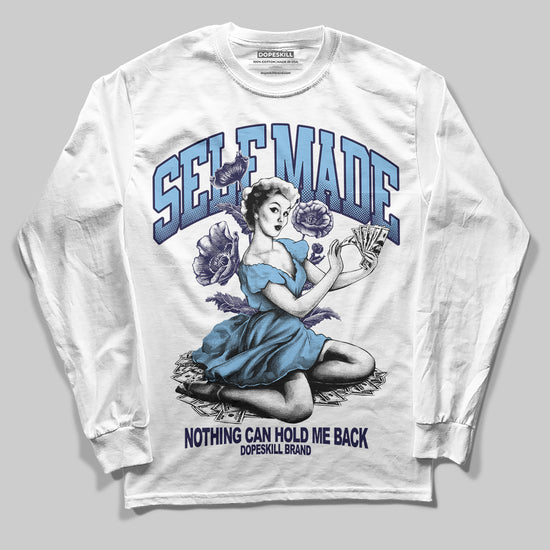 University Blue Sneakers DopeSkill Long Sleeve T-Shirt Self Made Graphic Streetwear - White