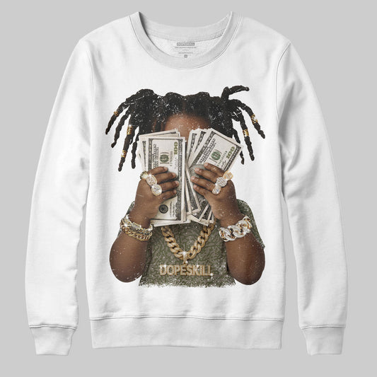 Jordan 3 “Medium Olive” aka “Family Affair” DopeSkill Sweatshirt Rich Youth Graphic Streetwear - White