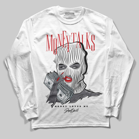 Jordan 3 OG “Black Cement” DopeSkill Long Sleeve T-Shirt Money Talks Graphic Streetwear - White