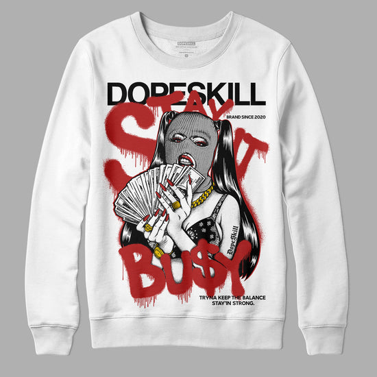 Jordan 14 "Black/White" DopeSkill Sweatshirt Stay It Busy Graphic Streetwear - White