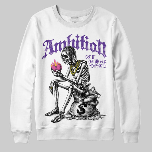 PURPLE Sneakers DopeSkill Sweatshirt Ambition Graphic Streetwear - White