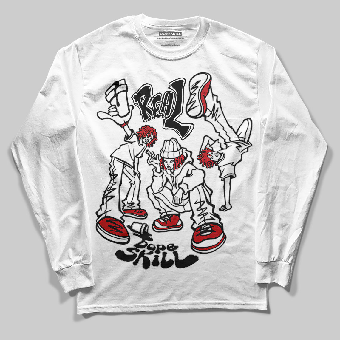 Jordan 11 “Bred Velvet” DopeSkill Long Sleeve T-Shirt Real Y2K Players Graphic Streetwear - White