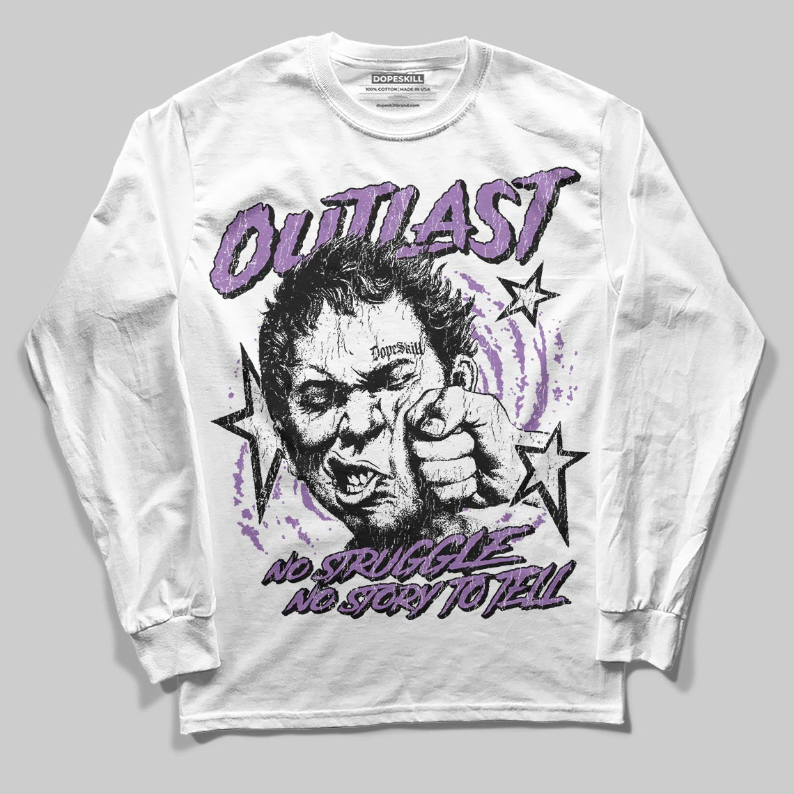 PURPLE Sneakers DopeSkill Long Sleeve T-Shirt Outlast Graphic Streetwear - White