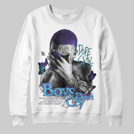 Jordan 8 Retro 'Aqua' 2025 DopeSkill Sweatshirt Boys Don't Cry Graphic Streetwear - White 