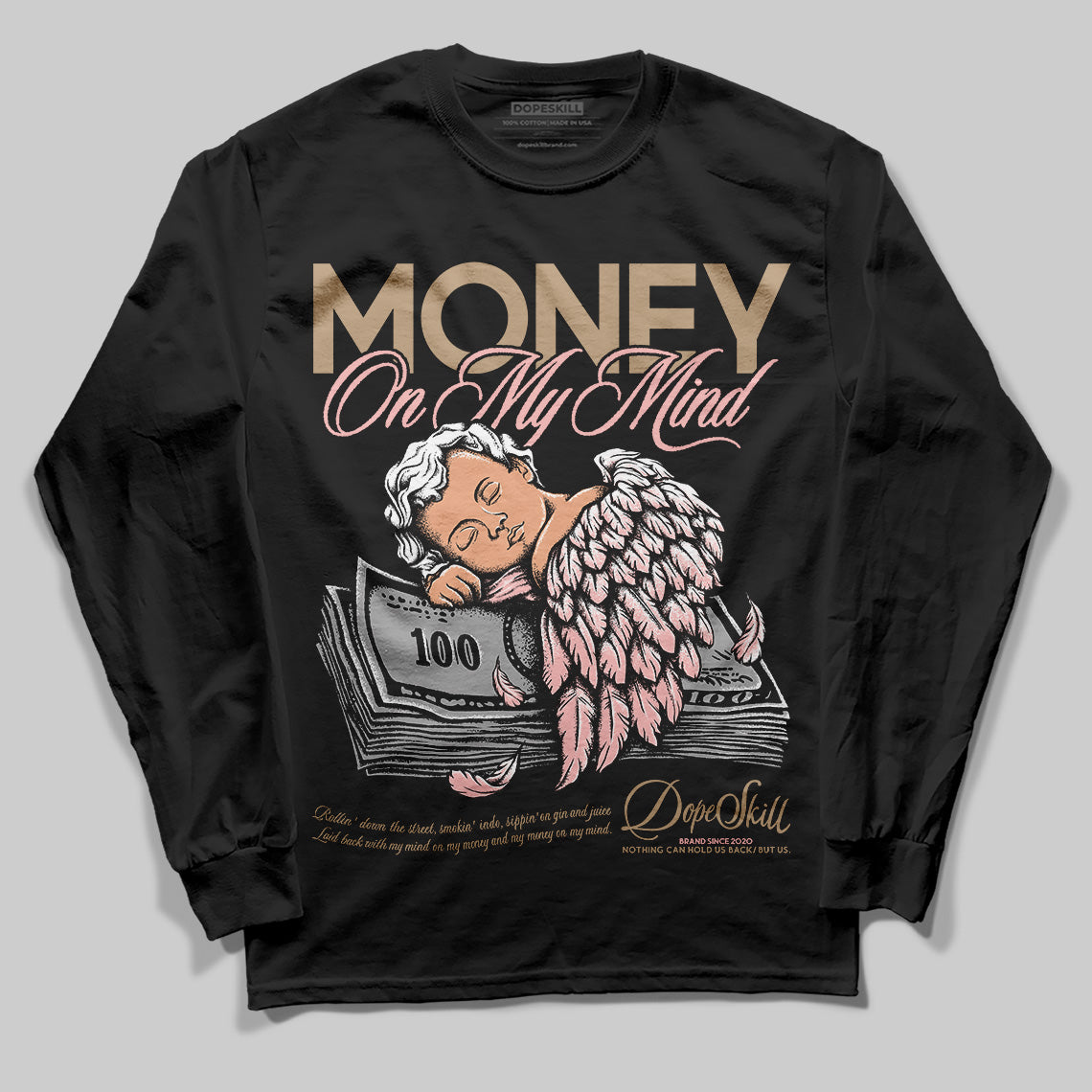 Nike Air Force 1 Low Canvas “Linen” DopeSkill Long Sleeve T-Shirt MOMM Graphic Streetwear - Black