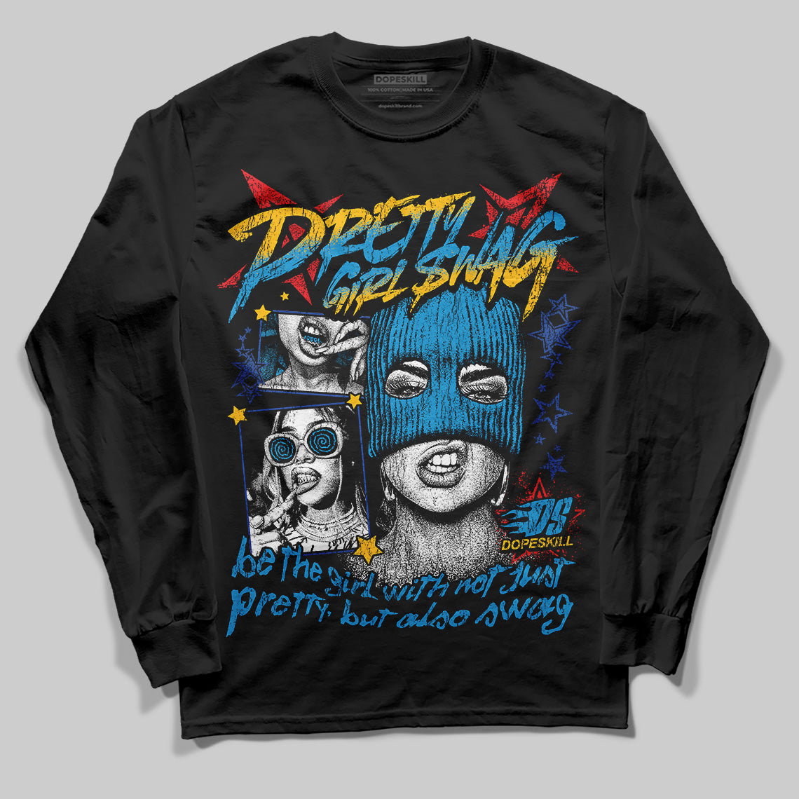 Royal Blue Sneakers DopeSkill Long Sleeve T-Shirt Pretty Girl Swag Graphic Streetwear - Black