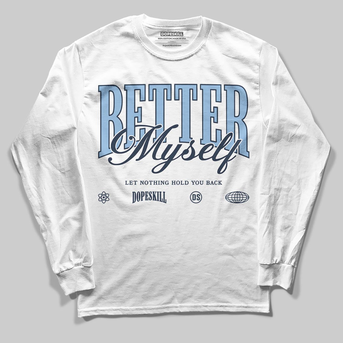 Asics Gel-Cumulus 16 Wash/Independence Blue DopeSkill Long Sleeve T-Shirt Better Myself Graphic Streetwear - White 