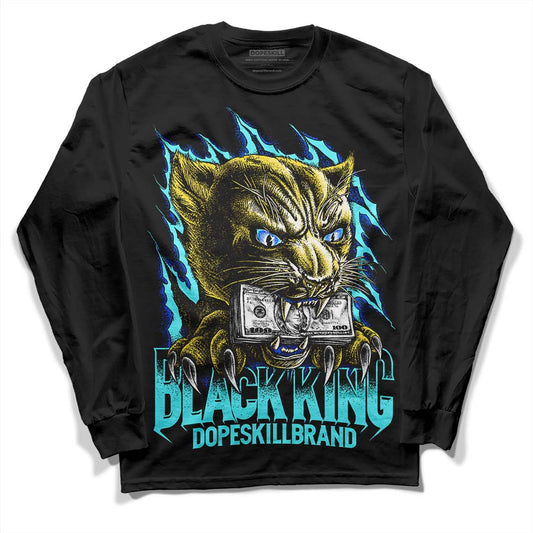 Jordan 5 Aqua DopeSkill Long Sleeve T-Shirt Black King Graphic Streetwear - Black