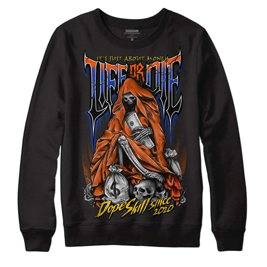 Dunk Low Futura Orange Blaze DopeSkill Sweatshirt Life or Die Graphic Streetwear - Black