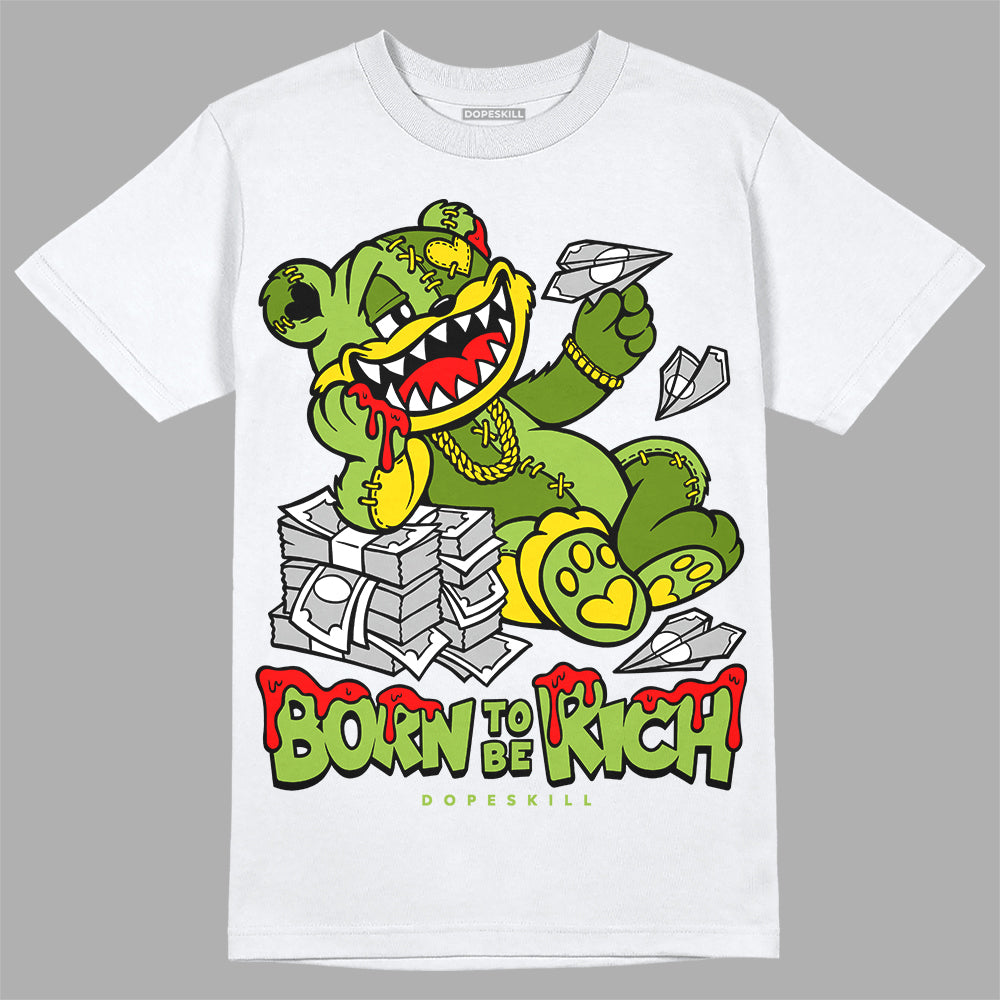 SB Dunk Low Chlorophyll DopeSkill T-Shirt Born To Be Rich Graphic Streetwear - White 