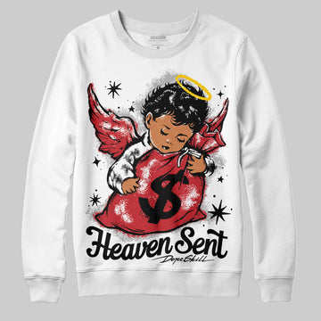 Jordan 11 Retro Low Bred (2025) DopeSkill Sweatshirt Heaven Sent Graphic Streetwear - White 
