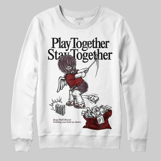 Adidas Samba OG Maroon Gold Metallic DopeSkill Sweatshirt Play together, Stay together Graphic Streetwear - White