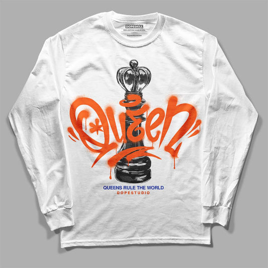 Dunk Low Futura Orange Blaze DopeSkill Long Sleeve T-Shirt Queen Chess Graphic Streetwear - White