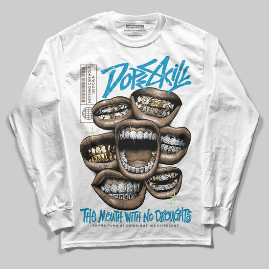 Jordan 3 GS “We Outside” DopeSkill Long Sleeve T-Shirt The Mouth With No Droughts Graphic Streetwear - White