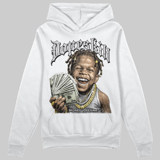 Grey Sneakers DopeSkill Hoodie Money Loves Me Graphic Streetwear - White