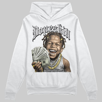Grey Sneakers DopeSkill Hoodie Money Loves Me Graphic Streetwear - White