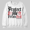 Jordan 11 Retro Low Bred (2025) DopeSkill Sweatshirt Protect Me From Evil Graphic Streetwear - White