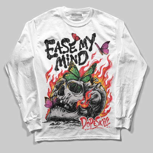 Red Sneakers DopeSkill Long Sleeve T-Shirt Ease My Mind Graphic Streetwear - White