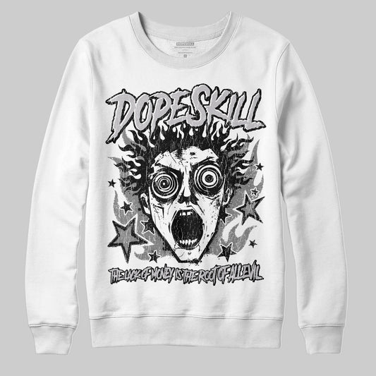 Grey Sneakers DopeSkill Sweatshirt Root of Evil Graphic Streetwear - White