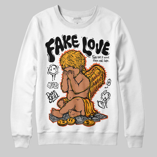 Jordan 12 Retro Black Taxi DopeSkill Sweatshirt False Love Graphic Streetwear - White 