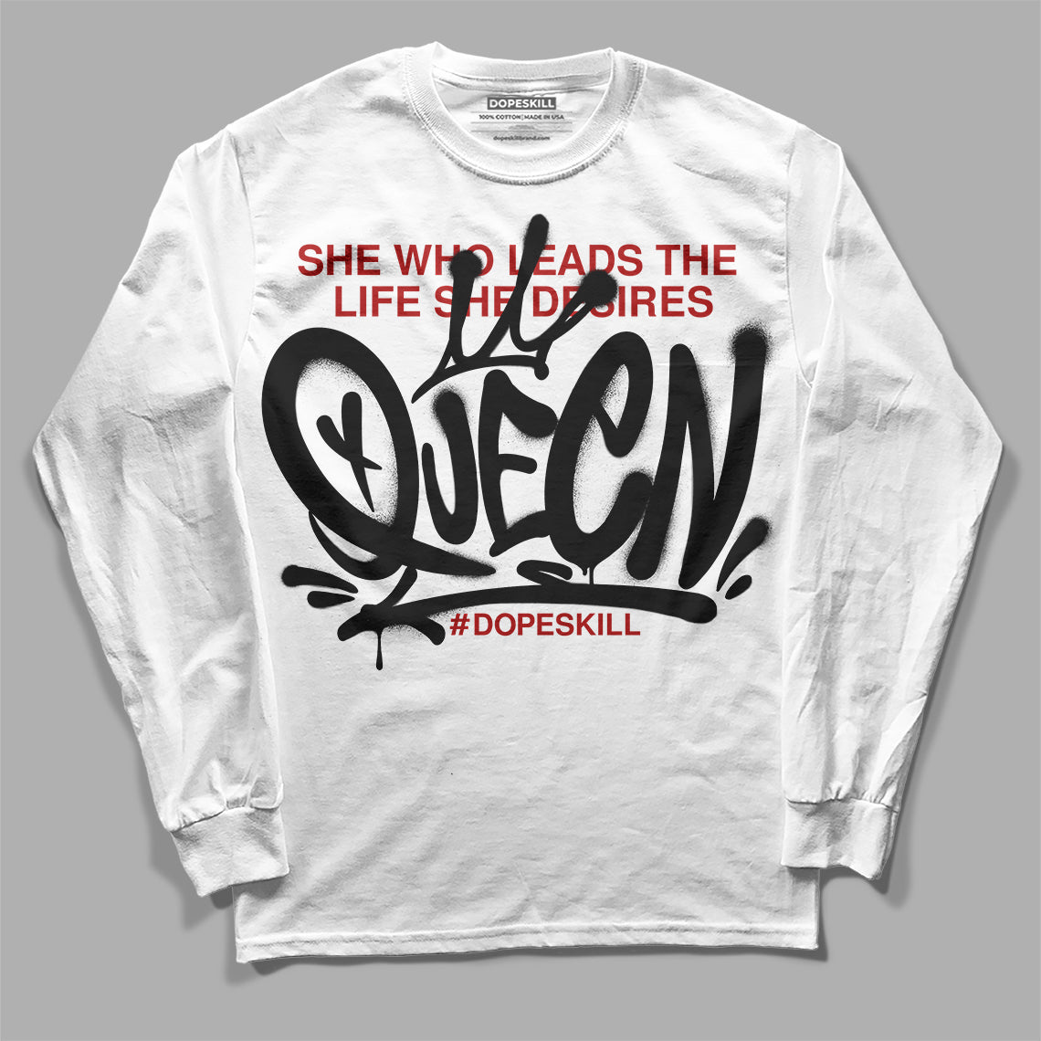 Jordan 14 "Black/White" DopeSkill Long Sleeve T-Shirt Queen Graphic Streetwear - White