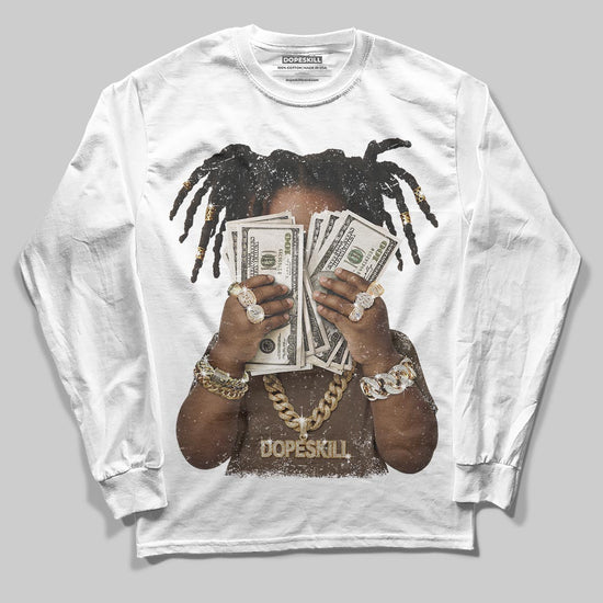A Ma Maniére x Air Jordan 4 “Dark Mocha” DopeSkill Long Sleeve T-Shirt Rich Youth Graphic Streetwear - White