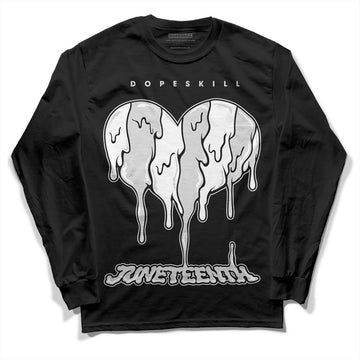 Dunk Low ‘Pure Platinum’ DopeSkill Long Sleeve T-Shirt Juneteenth Heart Graphic Streetwear - Black