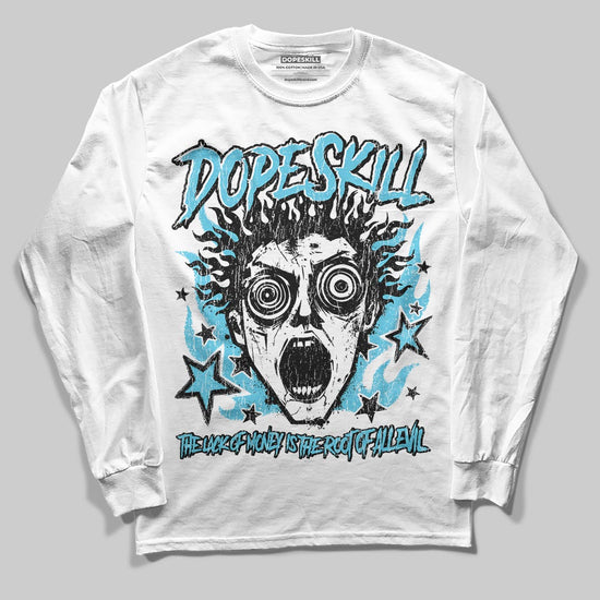 Jordan 11 Retro Gamma Blue (2025) DopeSkill Long Sleeve T-Shirt Root of Evil Graphic Streetwear - White