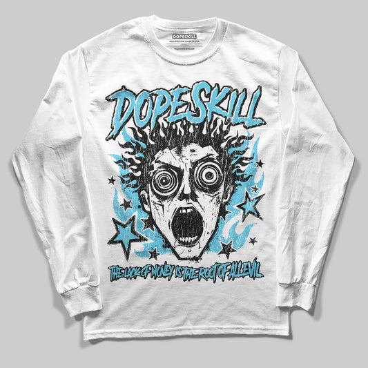 Jordan 11 Retro Gamma Blue (2025) DopeSkill Long Sleeve T-Shirt Root of Evil Graphic Streetwear - White