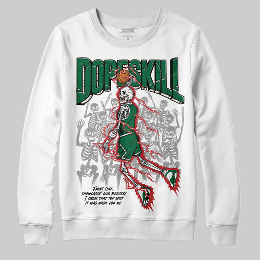 Jordan 13 GS “Pine Green” DopeSkill Sweatshirt Thunder Dunk Graphic Streetwear - White