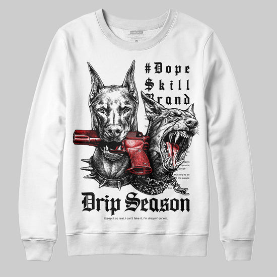 Black and White Sneakers DopeSkill Sweatshirt New Drip Season Graphic Streetwear - White 
