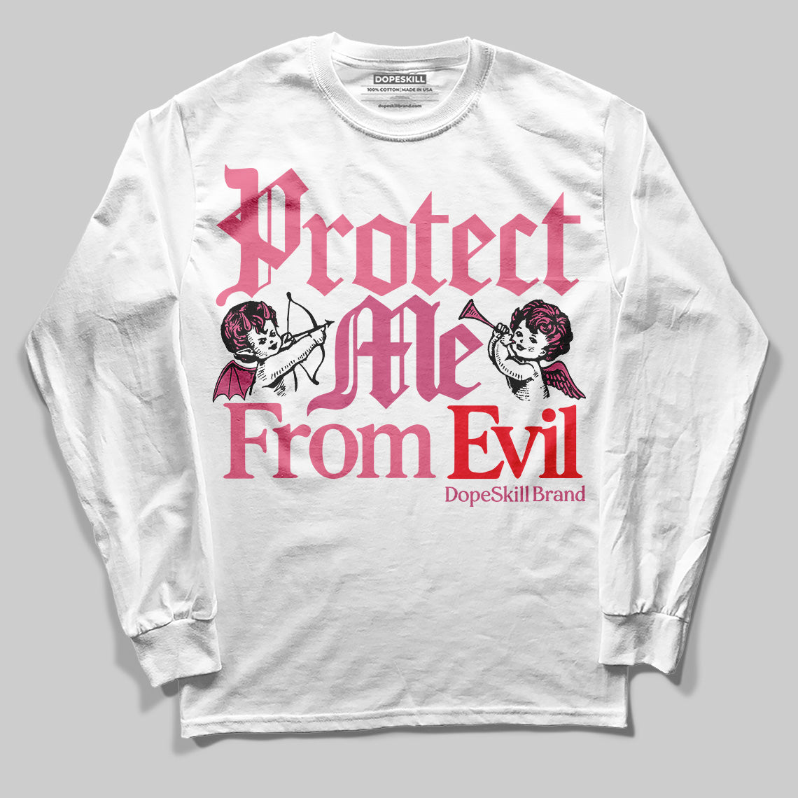 Diesel Pink S - Serendipity Pro-X1 Trainers DopeSkill Long Sleeve T-Shirt Protect Me From Evil Graphic Streetwear - White