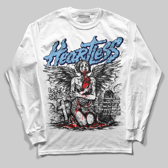 University Blue Sneakers DopeSkill Long Sleeve T-Shirt Heartless Graphic Streetwear - White