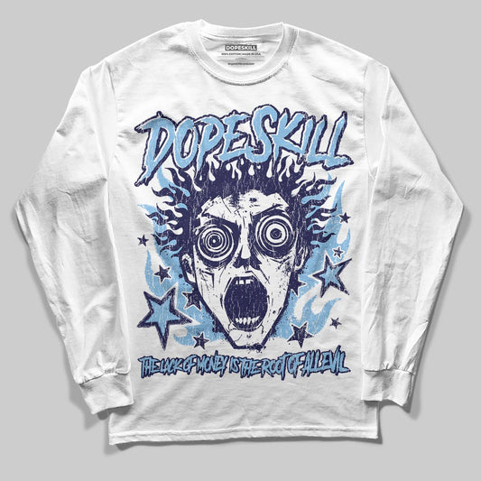 University Blue Sneakers DopeSkill Long Sleeve T-Shirt Root of Evil Graphic Streetwear - White