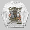 Jordan 3 “Medium Olive” aka “Family Affair” DopeSkill Long Sleeve T-Shirt Get Rich Graphic Streetwear - White
