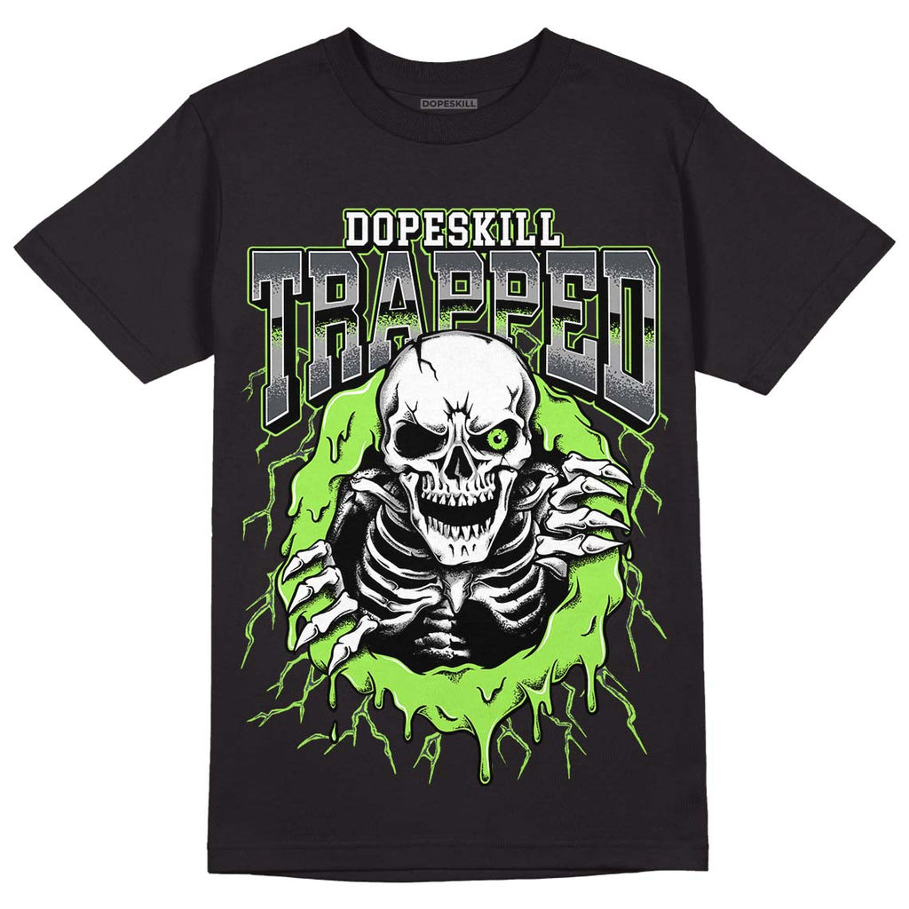 Jordan 5 Green Bean DopeSkill T-Shirt Trapped Halloween Graphic Streetwear - Black