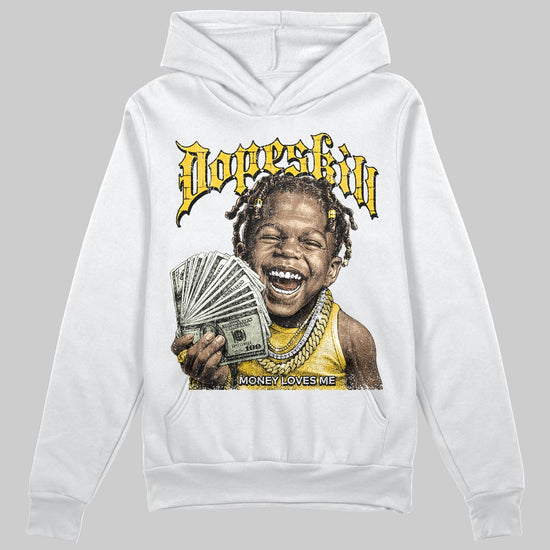 Yellow Sneakers DopeSkill Hoodie Money Loves Me Graphic Streetwear - White 