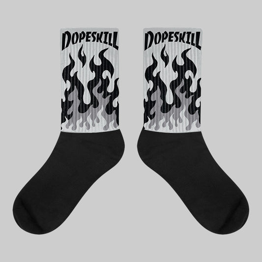 Wolf Grey 12s DopeSkill Sublimated Socks FIRE Graphic