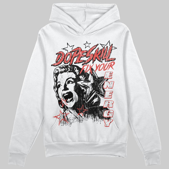 Red Sneakers DopeSkill Hoodie Fix Your Energy Graphic Streetwear - White 