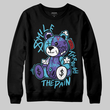 Jordan 8 Retro 'Aqua' 2025 DopeSkill Sweatshirt Smile Through The Pain Graphic Streetwear - black