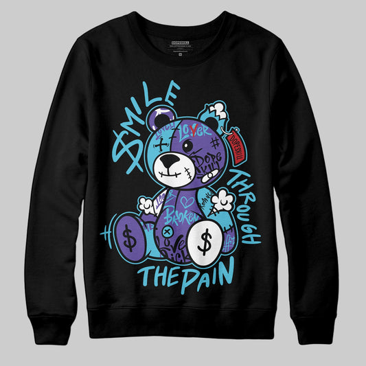Jordan 8 Retro 'Aqua' 2025 DopeSkill Sweatshirt Smile Through The Pain Graphic Streetwear - black